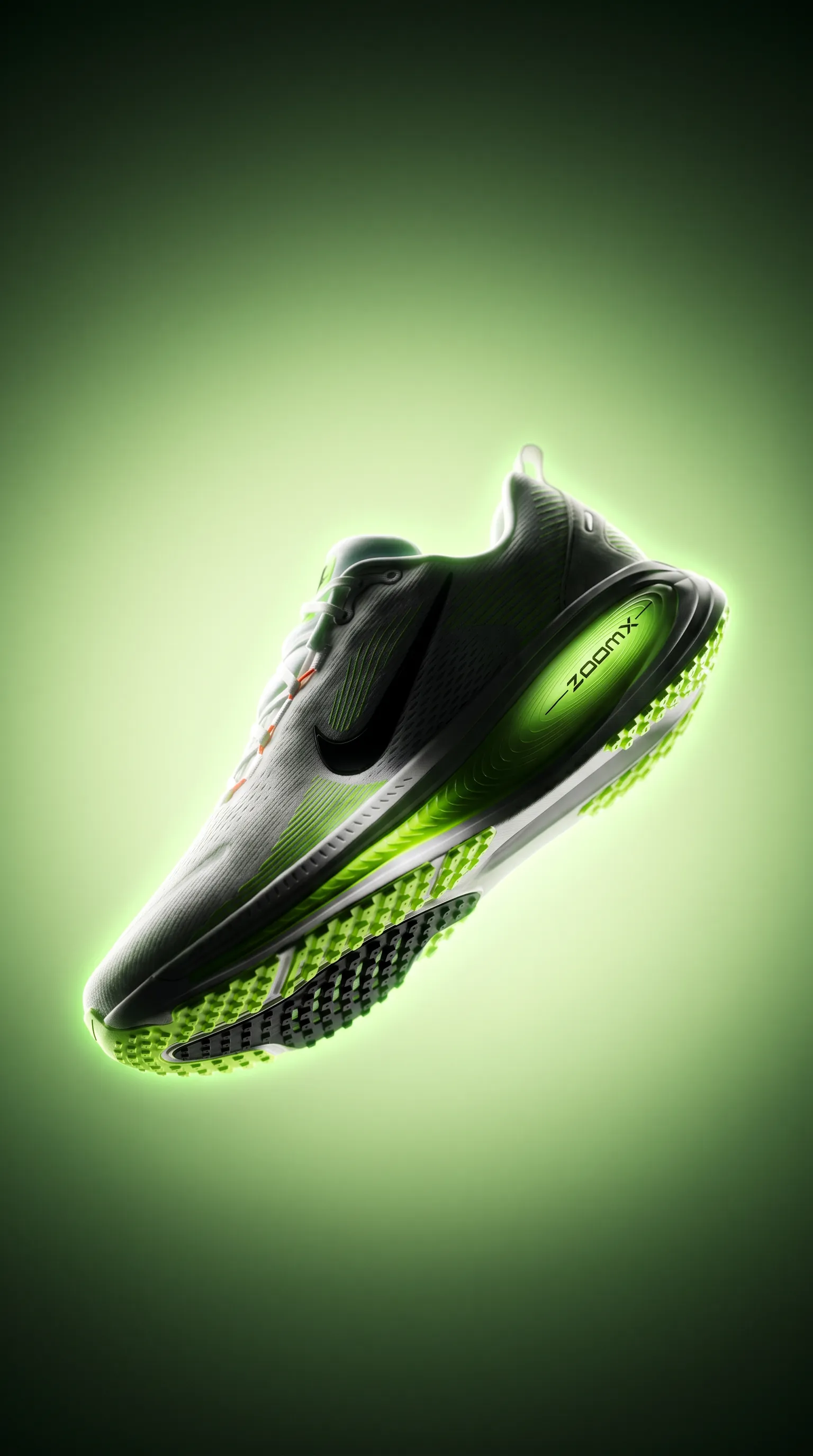 Tênis esportivo em campanha visual verde — capa de Comercial e Motion